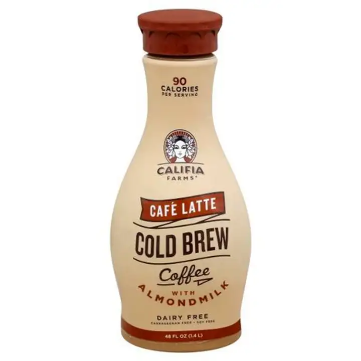 Order Califia Farms Coffee, Cold Brew, Cafe Latte - 48 Ounces food online from Novato Harvest Market store, Novato on bringmethat.com