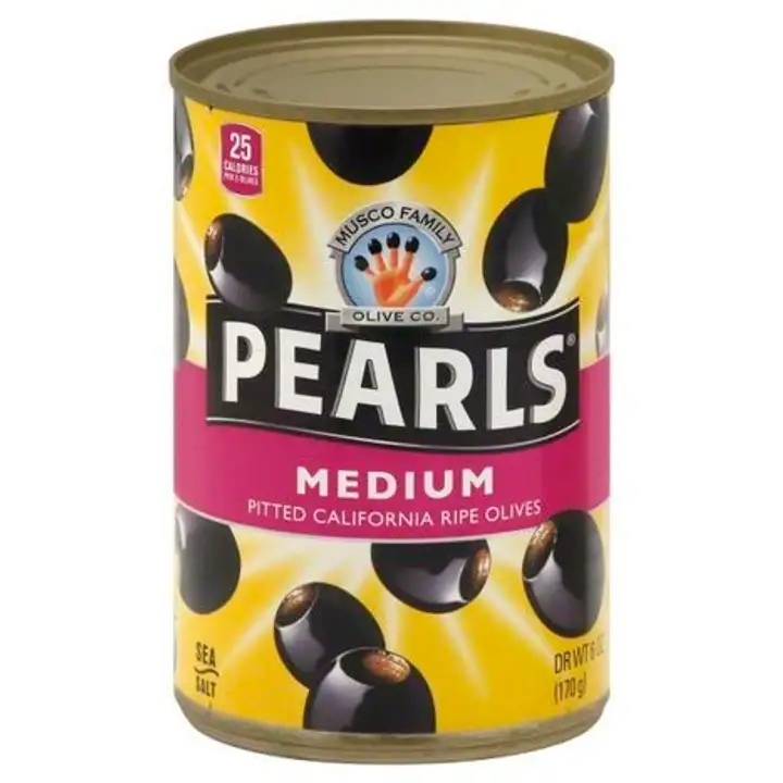 Order Pearls Olives, Pitted California Ripe, Medium - 6 Ounces food online from Holiday farms store, Roslyn Heights on bringmethat.com