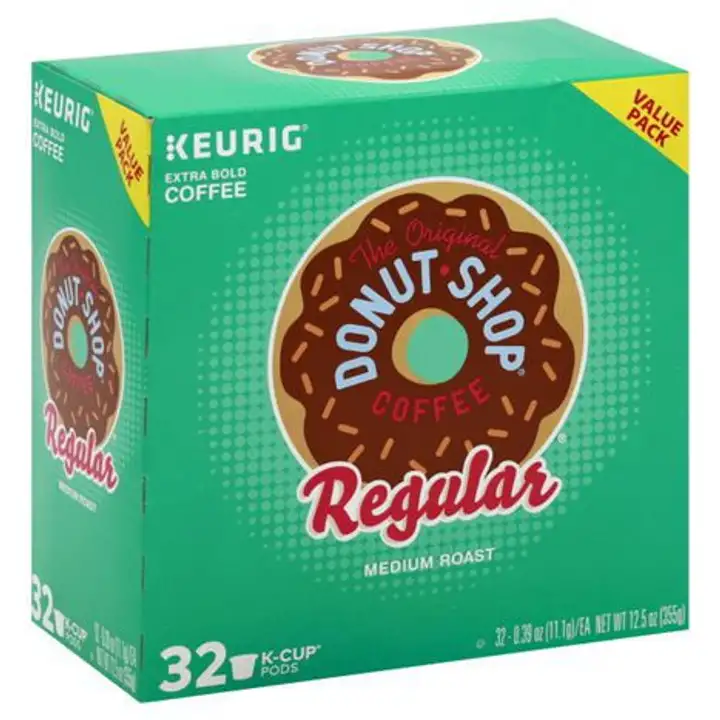 Order Donut Shop Coffee, Extra Bold, Medium Roast, Regular, K-Cup Pods, Value Pack - 32 Count food online from Holiday farms store, Roslyn Heights on bringmethat.com