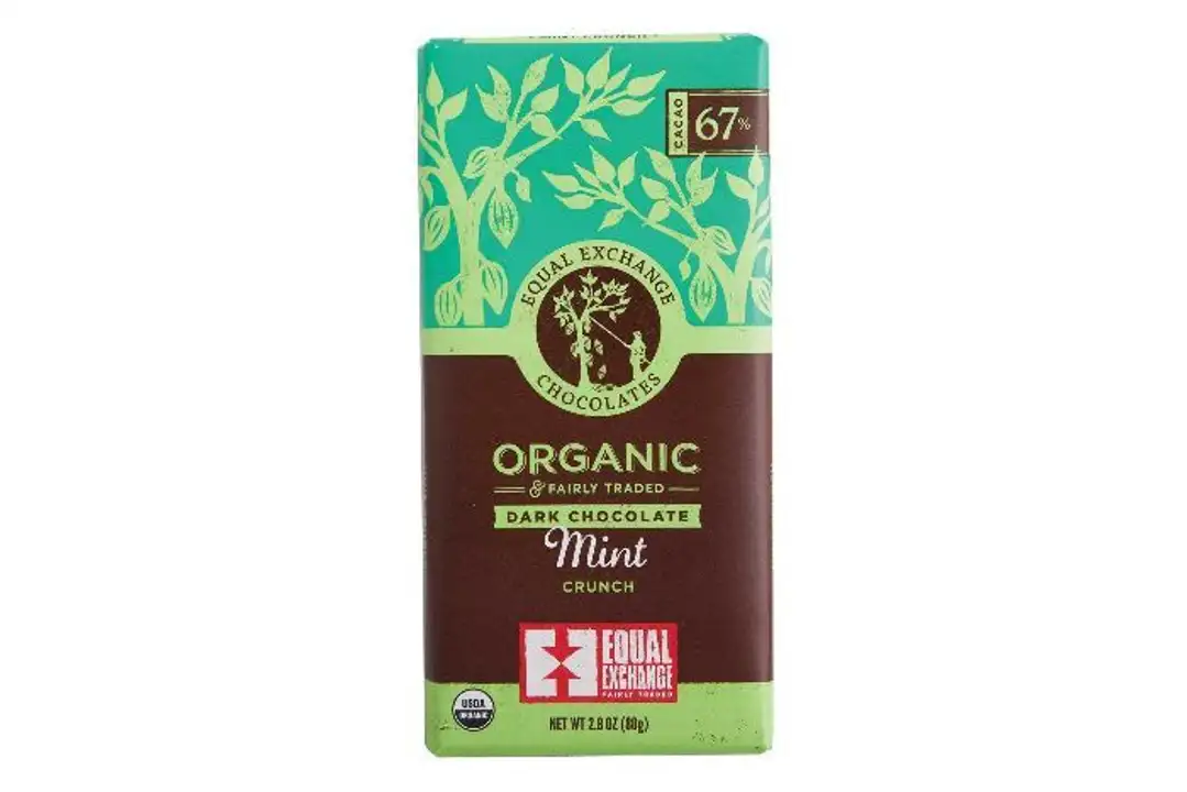 Order Equal Exchange Organic Dark Chocolate Mint Crunch - 2.8 Ounces food online from Whole Foods Co-Op Denfeld store, Duluth on bringmethat.com