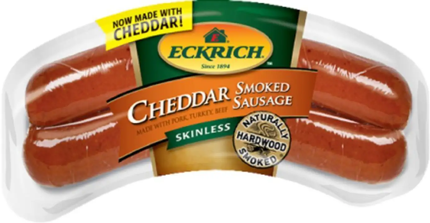 Order Eckrich Smoked Sausage Cheddar Skinless food online from Fligner Market store, Lorain on bringmethat.com