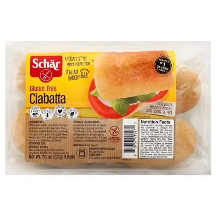 Order Schar Ciabatta, Gluten Free, Artisan - 7 Ounces food online from Holiday farms store, Roslyn Heights on bringmethat.com