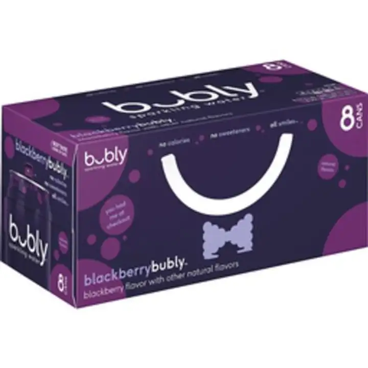 Order Bubly Sparkling Water, Blackberry - 96 Ounces food online from Fligner Market store, Lorain on bringmethat.com