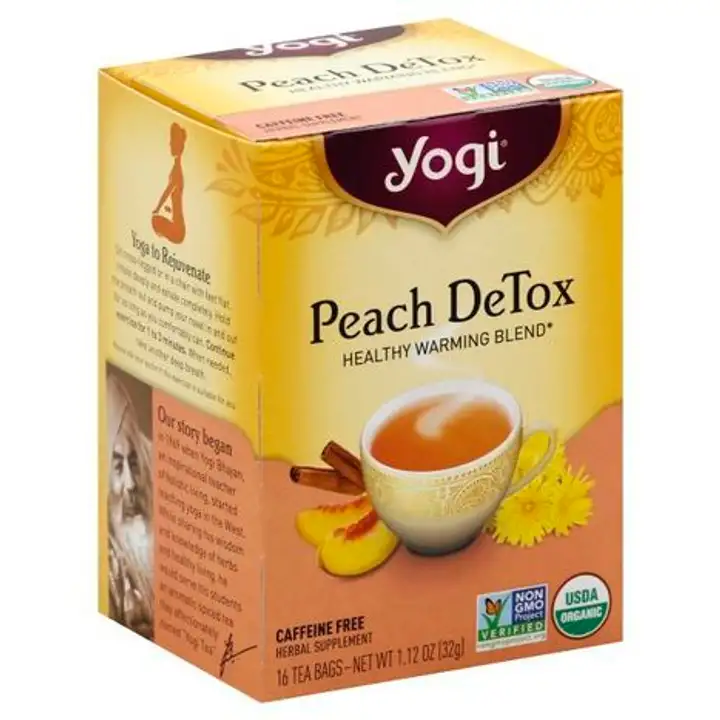 Order Yogi Tea, Peach DeTox, Caffeine Free, Bags - 16 Bags food online from Whole Foods Co-Op Denfeld store, Duluth on bringmethat.com