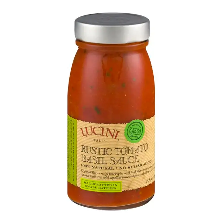 Order Lucini Tomato Basil Sauce, Rustic, Organic - 25.5 Ounces food online from Whole Foods Co-Op Denfeld store, Duluth on bringmethat.com