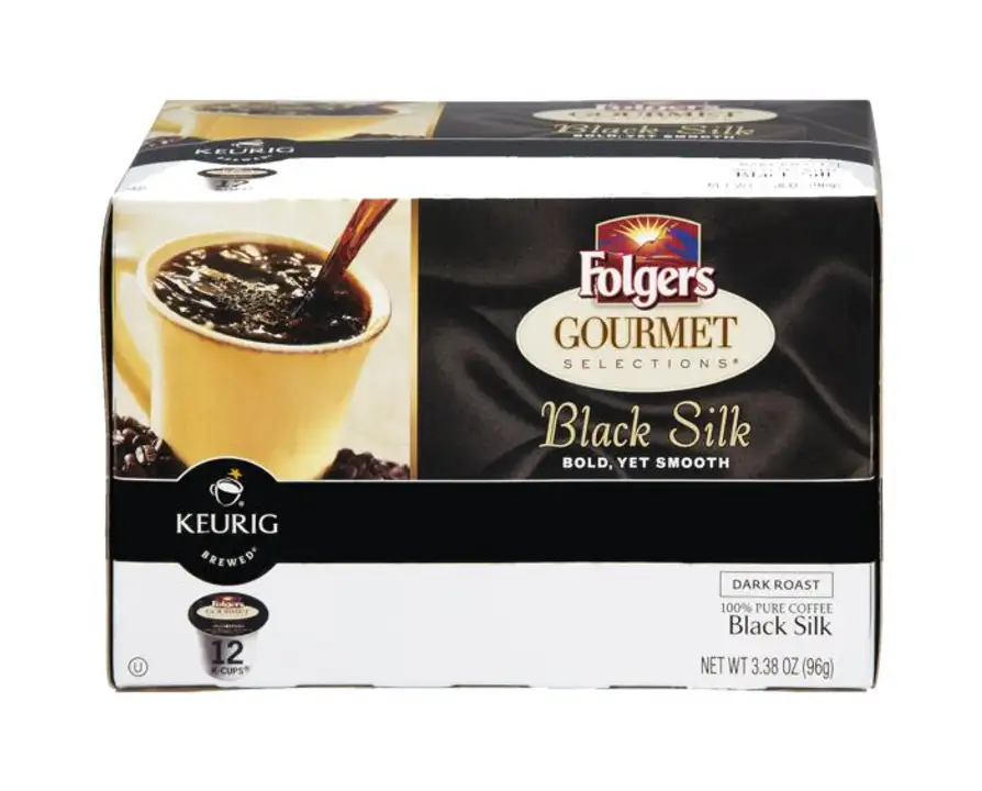 Order Folgers Keurig Hot Coffee, Dark Roast, Black Silk, K-Cup Pods - 12 Count food online from Holiday farms store, Roslyn Heights on bringmethat.com