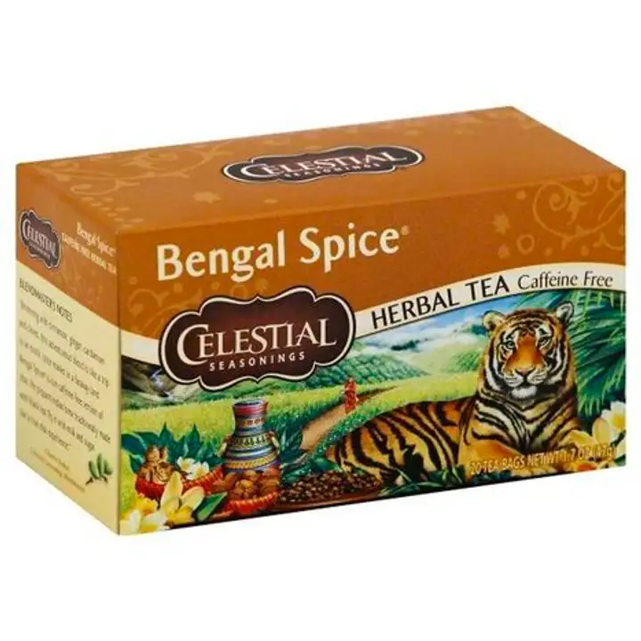 Order Celestial Seasonings Herbal Tea, Bengal Spice, Caffeine Free, Tea Bags - 20 Bags food online from Novato Harvest Market store, Novato on bringmethat.com