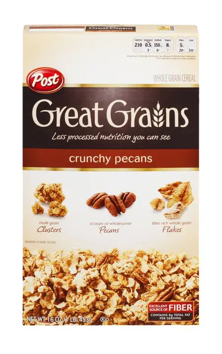 Order Great Grains Cereal, Crunchy Pecans - 16 Ounces food online from Holiday farms store, Roslyn Heights on bringmethat.com
