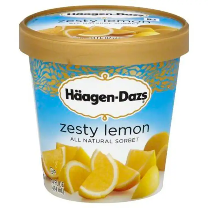 Order Haagen Dazs Sorbet, All Natural, Zesty Lemon - 16 Ounces food online from Holiday farms store, Roslyn Heights on bringmethat.com