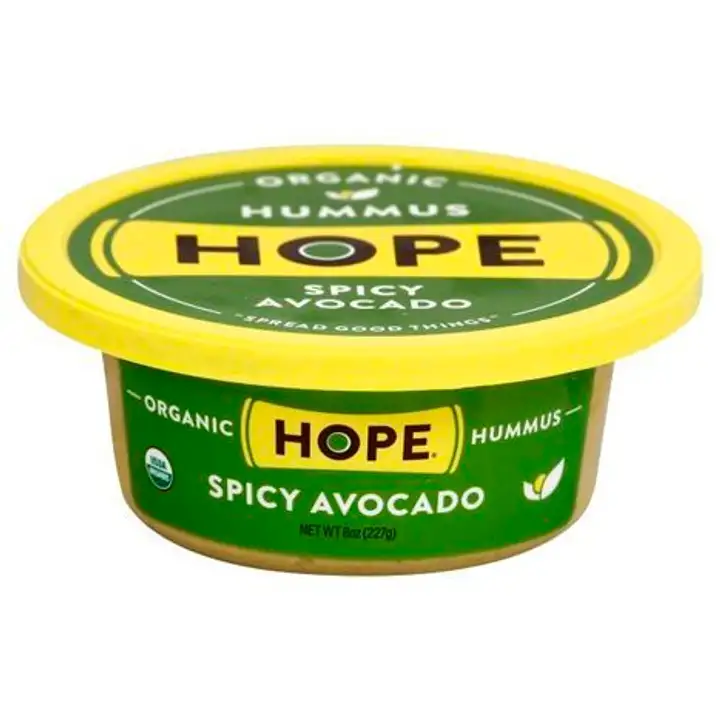 Order Hope Foods Hummus, Organic, Spicy Avocado - 8 Ounces food online from Whole Foods Co-Op Denfeld store, Duluth on bringmethat.com