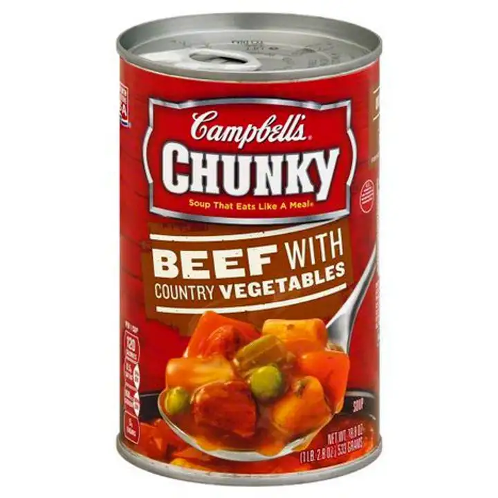 Order Campbells Chunky Soup, Beef with Country Vegetables - 19 Ounces food online from Novato Harvest Market store, Novato on bringmethat.com
