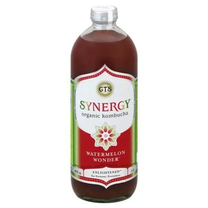 Order GTs Enlightened Synergy Kombucha, Organic, Watermelon Wonder - 48 Ounces food online from Whole Foods Co-Op Denfeld store, Duluth on bringmethat.com