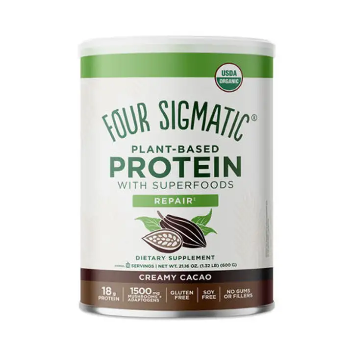 Order Four Sigmatic Plant Based Protein Creamy Cacao Superfoods Repair Dietary Supplement - 21.16 Ounces food online from Whole Foods Co-Op Denfeld store, Duluth on bringmethat.com