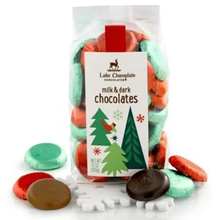 Order Lake Champlain Milk & Dark Cristmas Chocolate Coins - 45 Count food online from Whole Foods Co-Op Denfeld store, Duluth on bringmethat.com