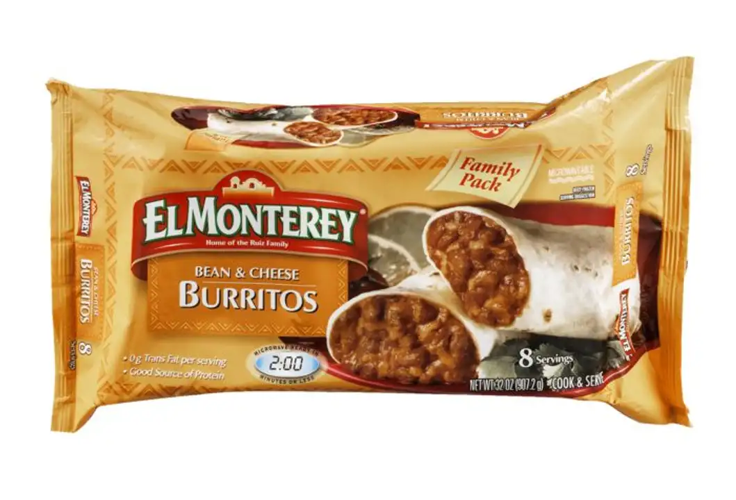 Order El Monterey Burritos, Bean & Cheese, Family Size, 8-Pack - 32 Ounces food online from Fligner Market store, Lorain on bringmethat.com