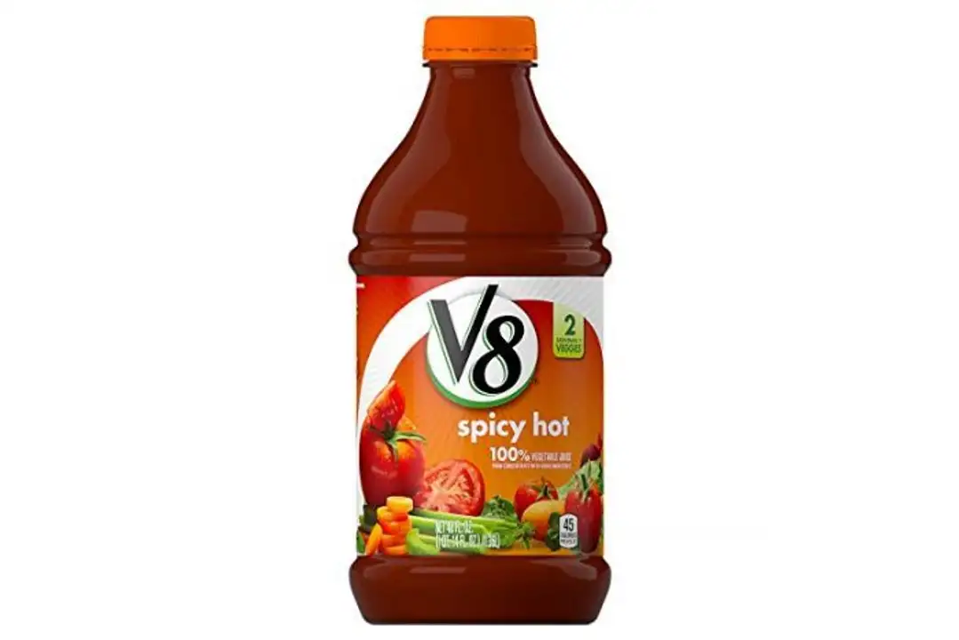 Order V8 100% Juice, Vegetable, Spicy Hot - 46 Ounces food online from Novato Harvest Market store, Novato on bringmethat.com