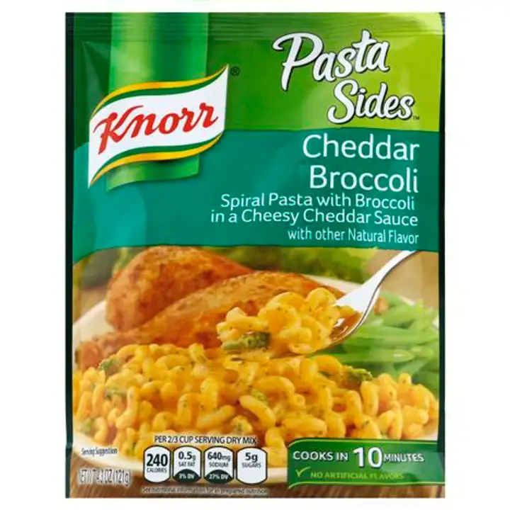Order Knorr Pasta Sides Spiral Pasta, Cheddar Broccoli - 4.8 Ounces food online from Fligner Market store, Lorain on bringmethat.com