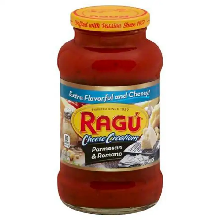 Order Ragu Cheese Creations Sauce, Parmesan & Romano - 28 Ounces food online from Fligner Market store, Lorain on bringmethat.com