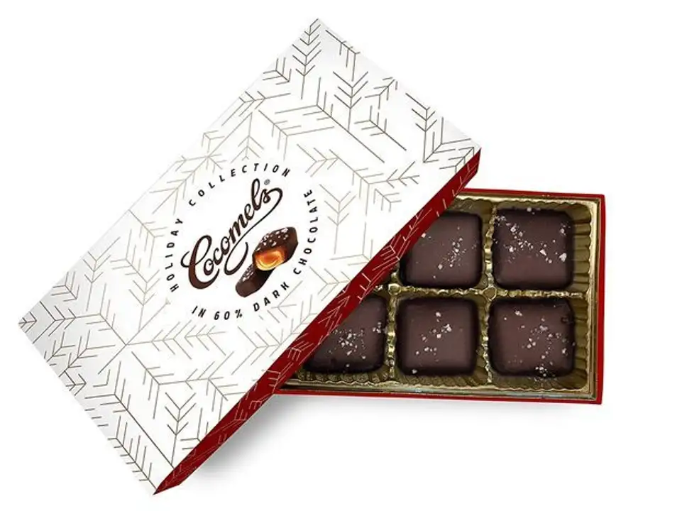 Order Cocomels Holiday Collection Chocolate Covered Caramels Gift Box - 4 Ounces food online from Whole Foods Co-Op Denfeld store, Duluth on bringmethat.com