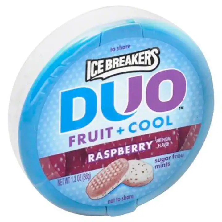 Order Ice Breakers Duo Mints, Sugar Free, Raspberry - 1.3 Ounces food online from Holiday farms store, Roslyn Heights on bringmethat.com