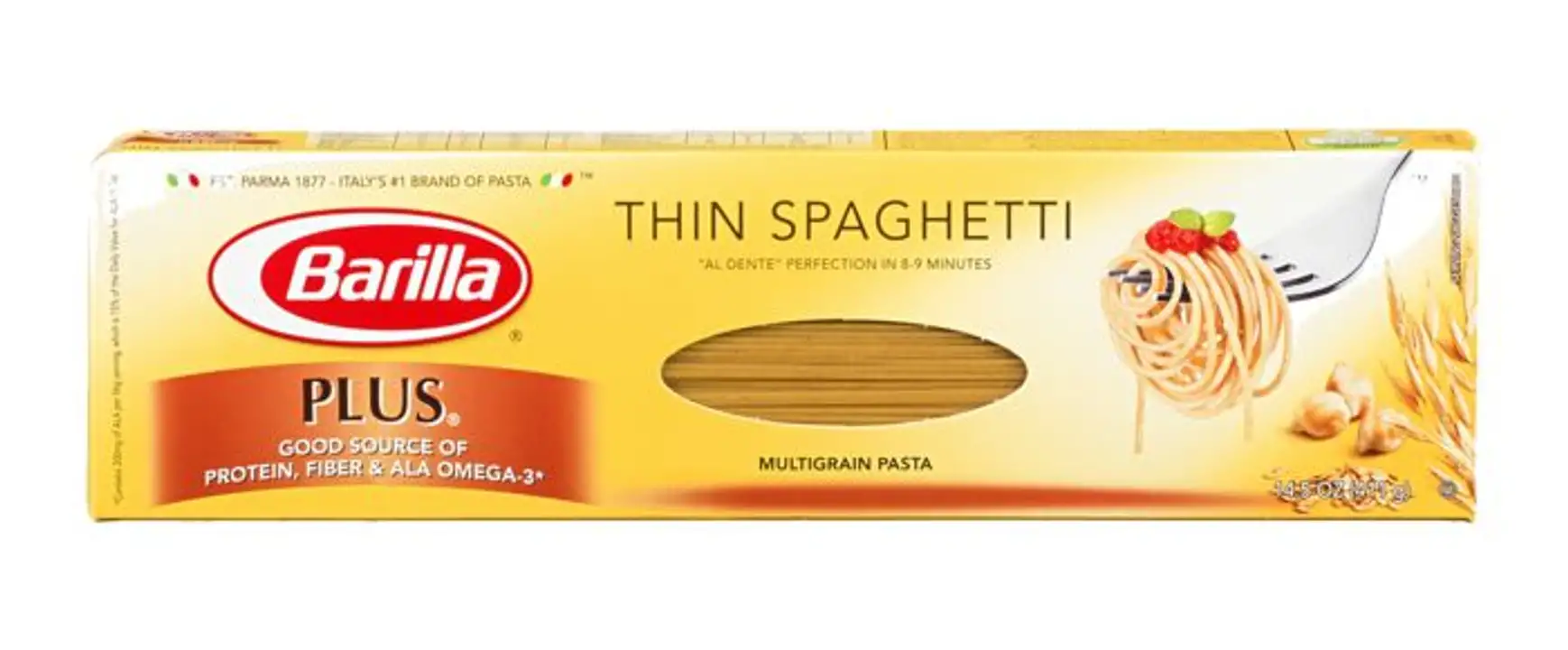 Order Barilla ProteinPlus Spaghetti, Thin - 14.5 Ounces food online from Holiday farms store, Roslyn Heights on bringmethat.com