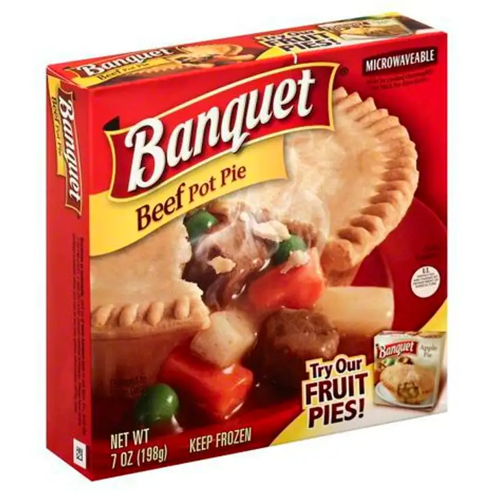 Order Banquet Pot Pie, Beef - 7 Ounces food online from Fligner Market store, Lorain on bringmethat.com