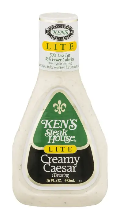 Order Kens Steak House Lite Dressing, Creamy Caesar - 16 Ounces food online from Holiday farms store, Roslyn Heights on bringmethat.com