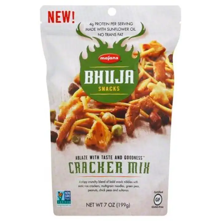 Order Majans Bhuja Snacks, Cracker Mix - 7 Ounces food online from Whole Foods Co-Op Denfeld store, Duluth on bringmethat.com