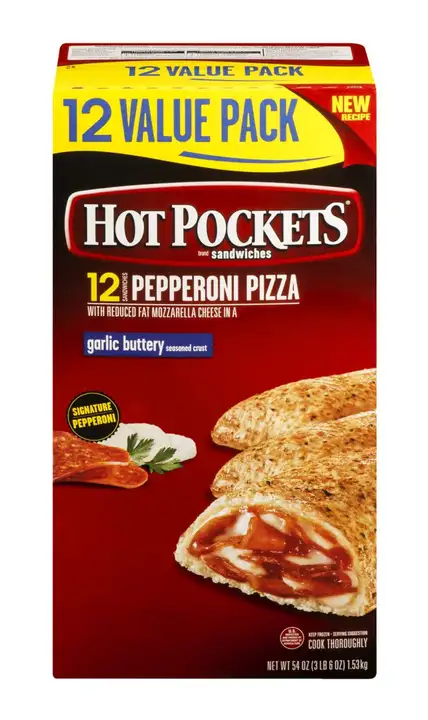 Order Hot Pockets Sandwiches, Pepperoni Pizza, Garlic Buttery Seasoned Crust, Value Pack - 54 Ounces food online from Novato Harvest Market store, Novato on bringmethat.com
