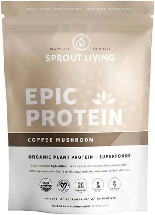 Order Sprout Living Epic Protein - Single Serving Coffee Mushroom 1.4 oz food online from Whole Foods Co-Op Denfeld store, Duluth on bringmethat.com