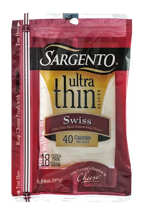 Order Sargento Cheese, Swiss, Ultra Thin Slices - 6.84 Ounces food online from Holiday farms store, Roslyn Heights on bringmethat.com