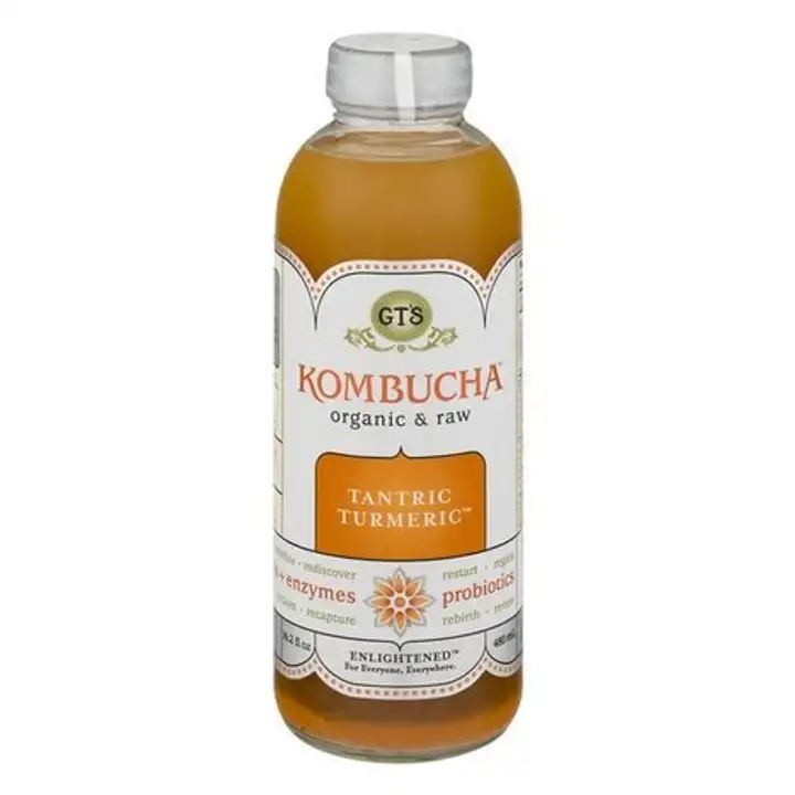 Order GTs Enlightened Kombucha, Organic & Raw, Tantric Turmeric - 48 Ounces food online from Whole Foods Co-Op Denfeld store, Duluth on bringmethat.com