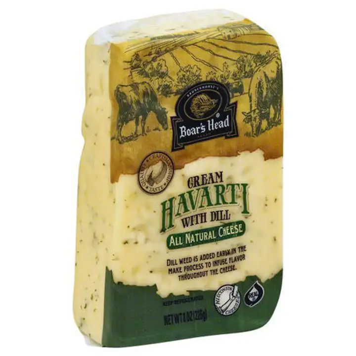 Order Boar's Head® Cream Havarti Cheese with Dill - 8 Ounces food online from Holiday farms store, Roslyn Heights on bringmethat.com