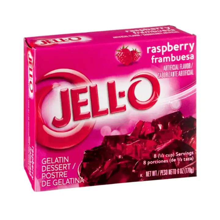 Order Jell O Gelatin Dessert, Raspberry - 6 Ounces food online from Novato Harvest Market store, Novato on bringmethat.com