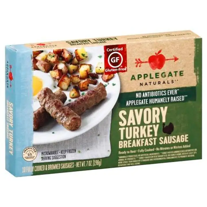 Order Applegate Naturals Sausage, Breakfast, Savory Turkey - 7 Ounces food online from Holiday farms store, Roslyn Heights on bringmethat.com