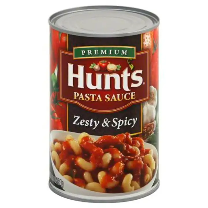 Order Hunts Pasta Sauce, Zesty & Spicy - 24 Ounces food online from Fligner Market store, Lorain on bringmethat.com