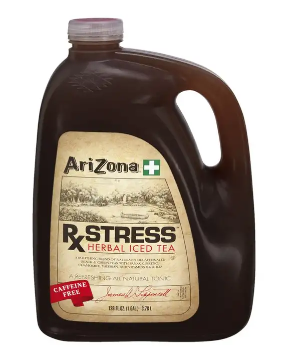 Order Arizona Rx Stress Iced Tea, Herbal, Caffeine Free - 128 Ounces food online from Holiday farms store, Roslyn Heights on bringmethat.com