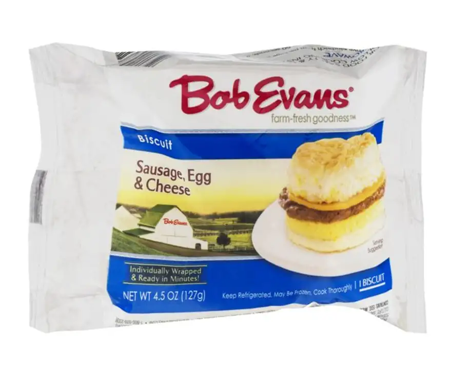 Order Bob Evans Biscuit Sausage, Egg & Cheese - 4 Ounces food online from Fligner Market store, Lorain on bringmethat.com