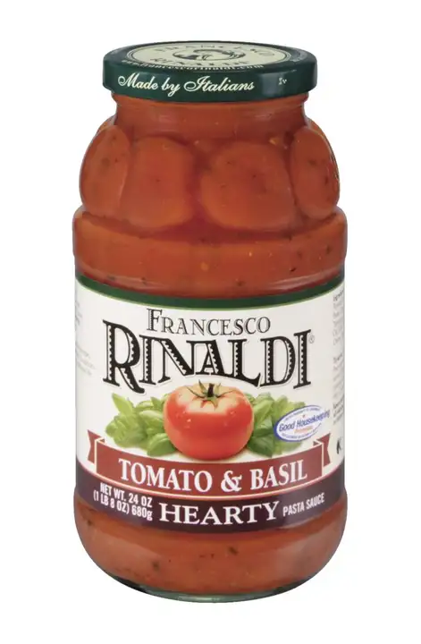 Order Francesco Rinaldi Pasta Sauce, Tomato & Basil - 24 Ounces food online from Holiday farms store, Roslyn Heights on bringmethat.com