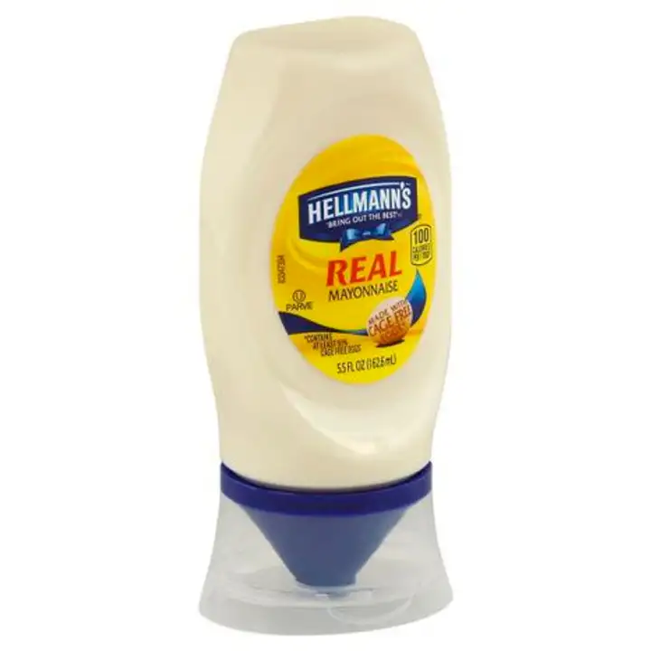 Order Hellmanns Mayonnaise, Real - 5.5 Ounces food online from Fligner Market store, Lorain on bringmethat.com