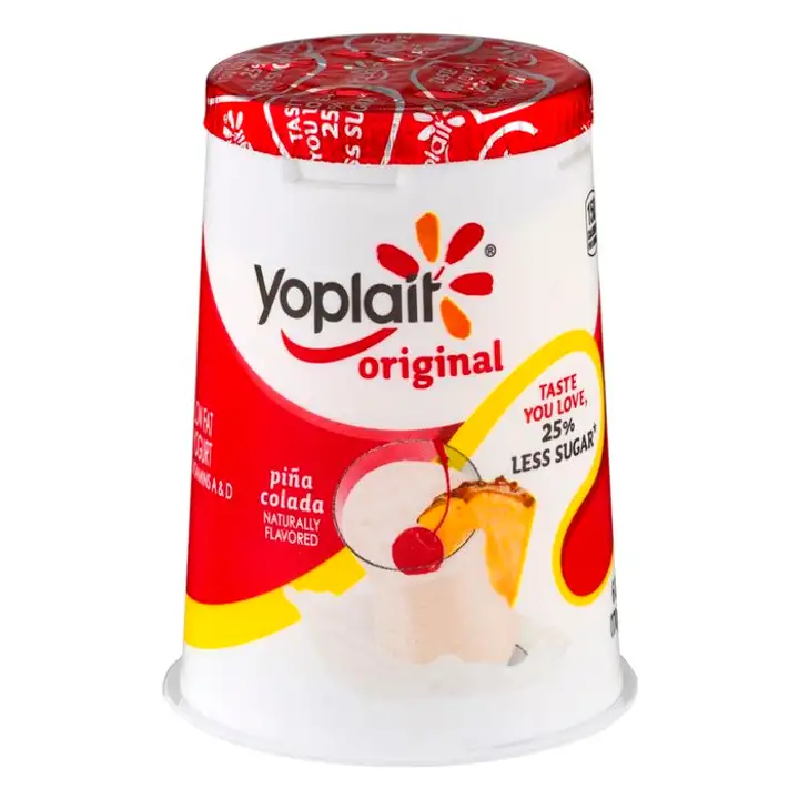 Order Yoplait Original Yogurt, Low Fat, Pina Colada - 6 Ounces food online from Fligner Market store, Lorain on bringmethat.com