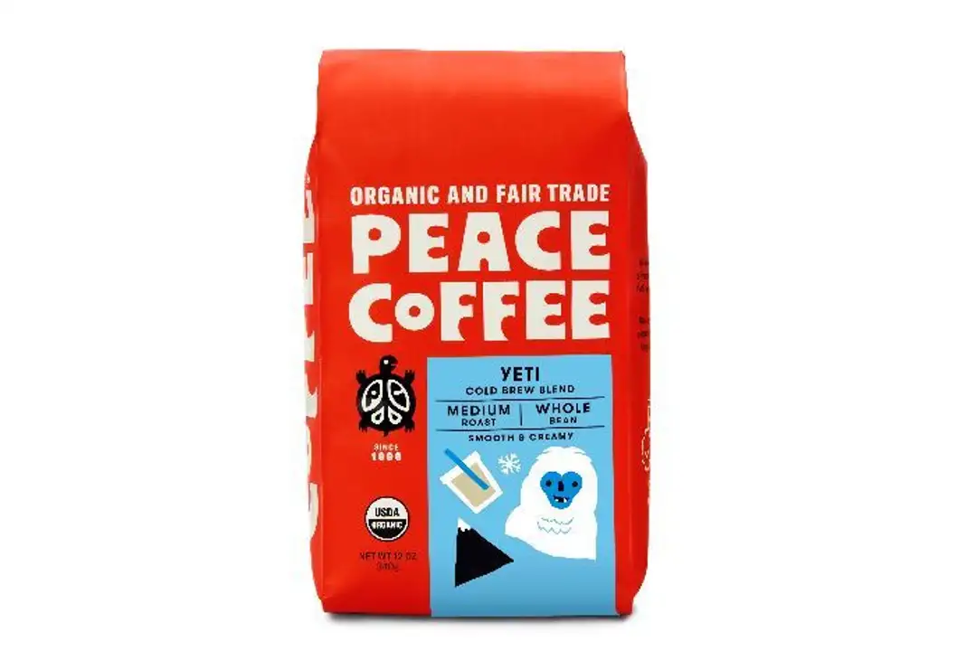 Order Peace Coffee Yeti Cold Press Blend, Organic & Fair Trade, Whole Bean - 12 Ounces food online from Whole Foods Co-Op Denfeld store, Duluth on bringmethat.com
