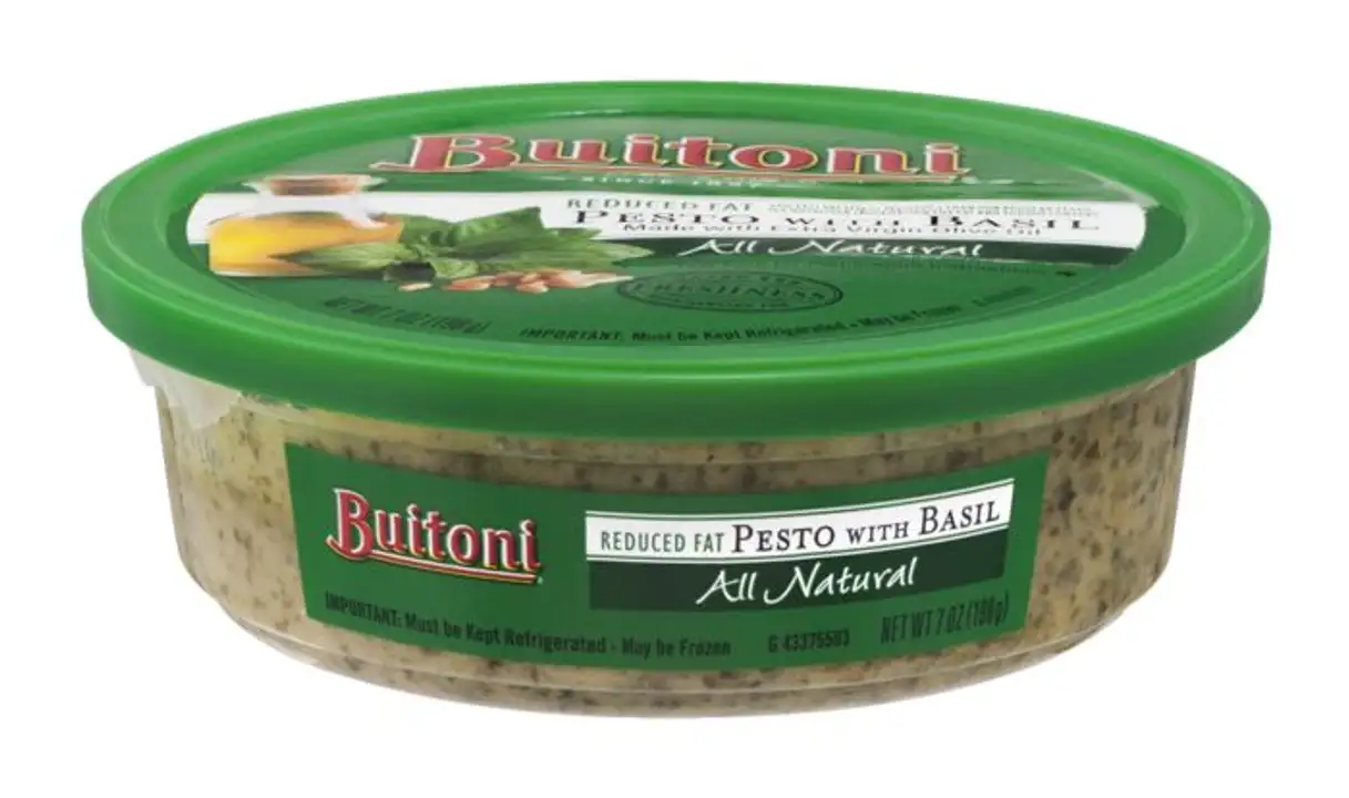 Order Buitoni Pesto, with Basil, Reduced Fat - 7 Ounces food online from Novato Harvest Market store, Novato on bringmethat.com