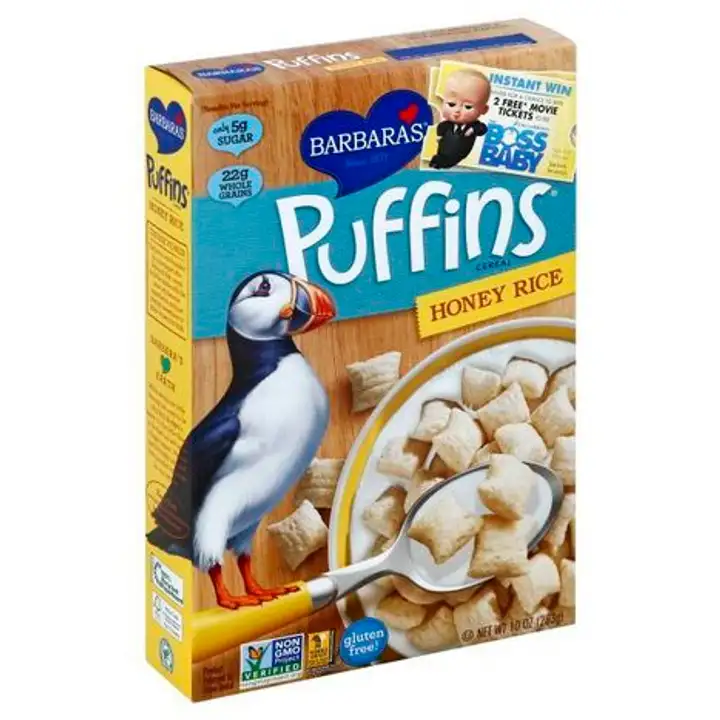 Order Barbaras Puffins Cereal, Honey Rice - 10 Ounces food online from Novato Harvest Market store, Novato on bringmethat.com