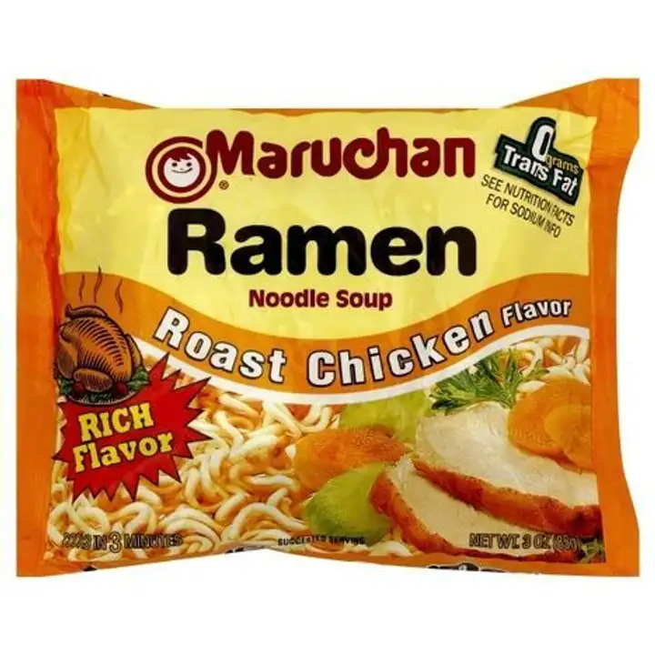 Order Maruchan Soup, Ramen Noodle, Roast Chicken Flavor - 3 Ounces food online from Fligner Market store, Lorain on bringmethat.com