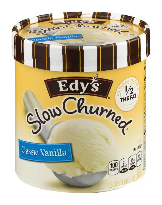 Order Edys Slow Churned Ice Cream, Light, Classic Vanilla, No Sugar Added - 48 Ounces food online from Novato Harvest Market store, Novato on bringmethat.com
