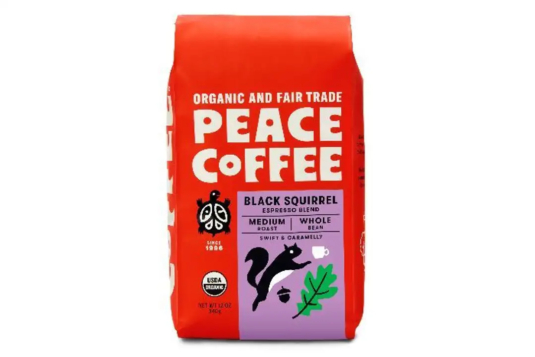 Order Peace Coffee Black Squirrel Espresso Blend, Organic & Fair Trade, Whole Bean  - 12 Ounces food online from Whole Foods Co-Op Denfeld store, Duluth on bringmethat.com