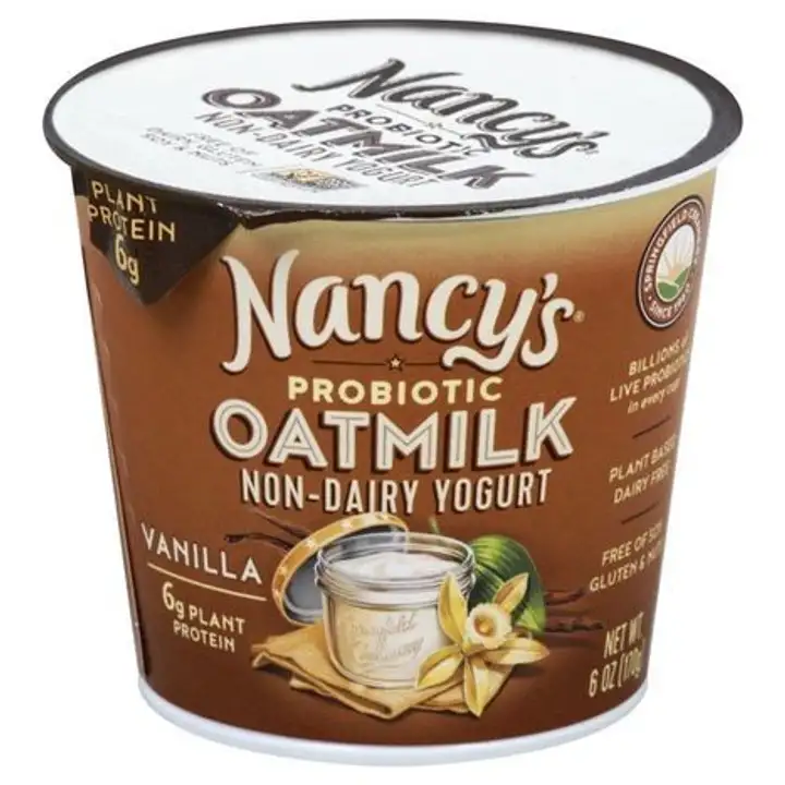 Order Nancy's Non-Dairy Vanilla Oatmilk Yogurt - 6 Ounces food online from Whole Foods Co-Op Denfeld store, Duluth on bringmethat.com