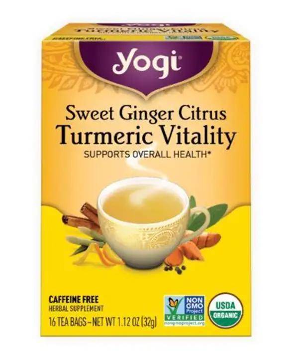 Order Yogi Sweet Ginger Citrus Turmeric Vitality Tea Bags - 16 Count food online from Whole Foods Co-Op Denfeld store, Duluth on bringmethat.com