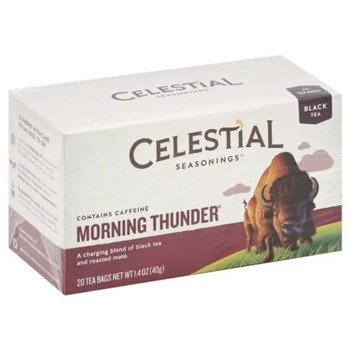 Order Celestial Seasonings Black Tea, Morning Thunder - 20 Bags food online from Whole Foods Co-Op Denfeld store, Duluth on bringmethat.com
